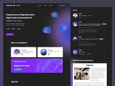 Landing Page Design for event conference Cyber Security Meetup design illustration landing page product design trending design ui ux ux design webflow website design