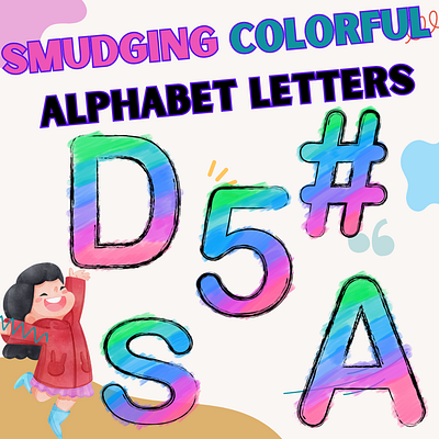 Funny Smudging Colorful Alphabet Letters alphabet back to school clasroom coloring pages design graphic design illustration logo montessori school tracing