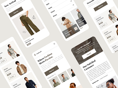 LookGood - Fashion Store Responsive Landing Page collections fashion store landing page minimalist mobile modern new arrival outfits popular responsive style trending ui ux