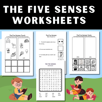 The Five Senses Worksheets, 1st Grade Worksheets & Teaching alphabet back to school coloring pages design five senses graphic design illustration montessori teaching worksheets