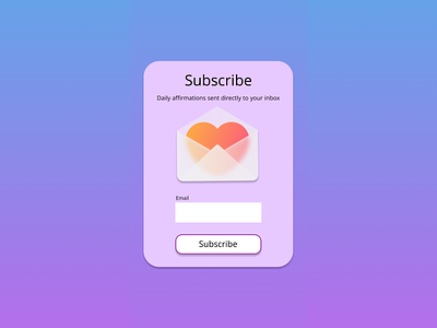 Daily UI 026 - Subscribe 026 affirmations app branding daily ui daily ui 26 design figma graphic design subscribe subscription ui