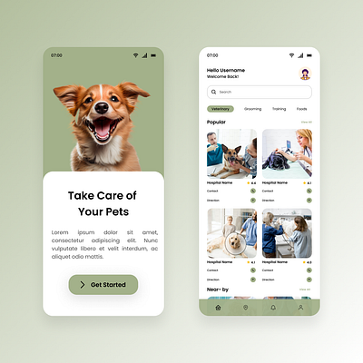 Pets Care Mobile App dailyui design ui ui design ux ux design