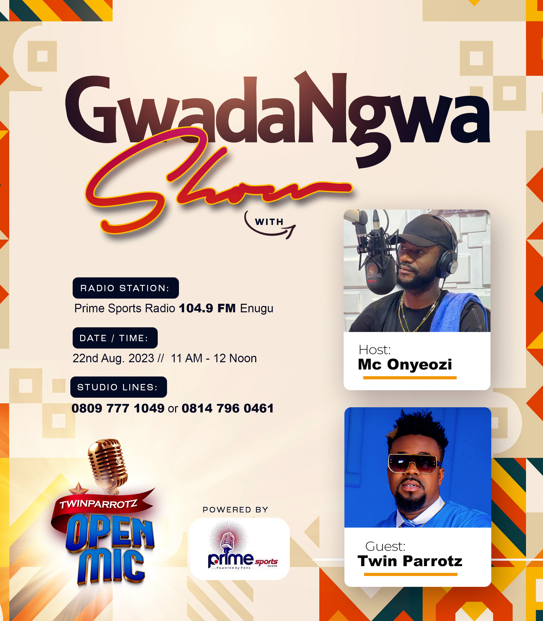 Radio tour e-flier designs for event promotion (African ) albumcover