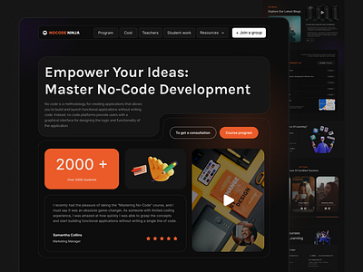 Website - No-Code Development Courses design nocode ui ux ux ui web webdesign website