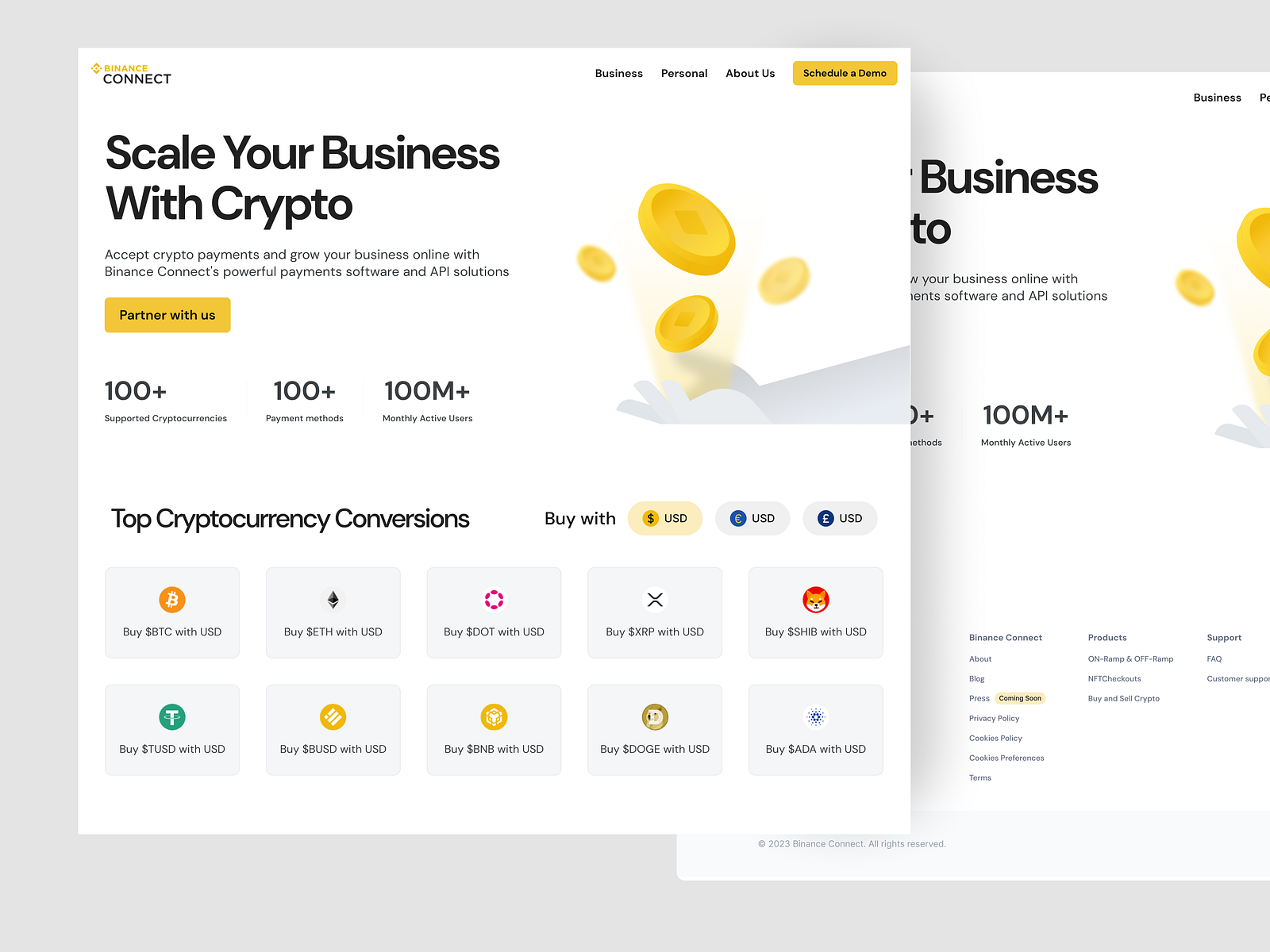 Binance Connect Crypto Onramp and Offramp website by Vic Chukwuka on