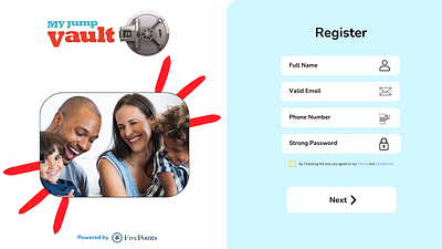 My Jump Vault - Login Page animation design graphic design ui ux