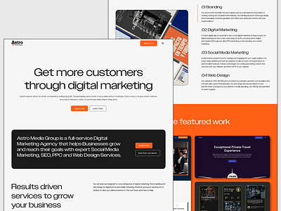 Astro Media Group branding design graphic design landing page web design webflow