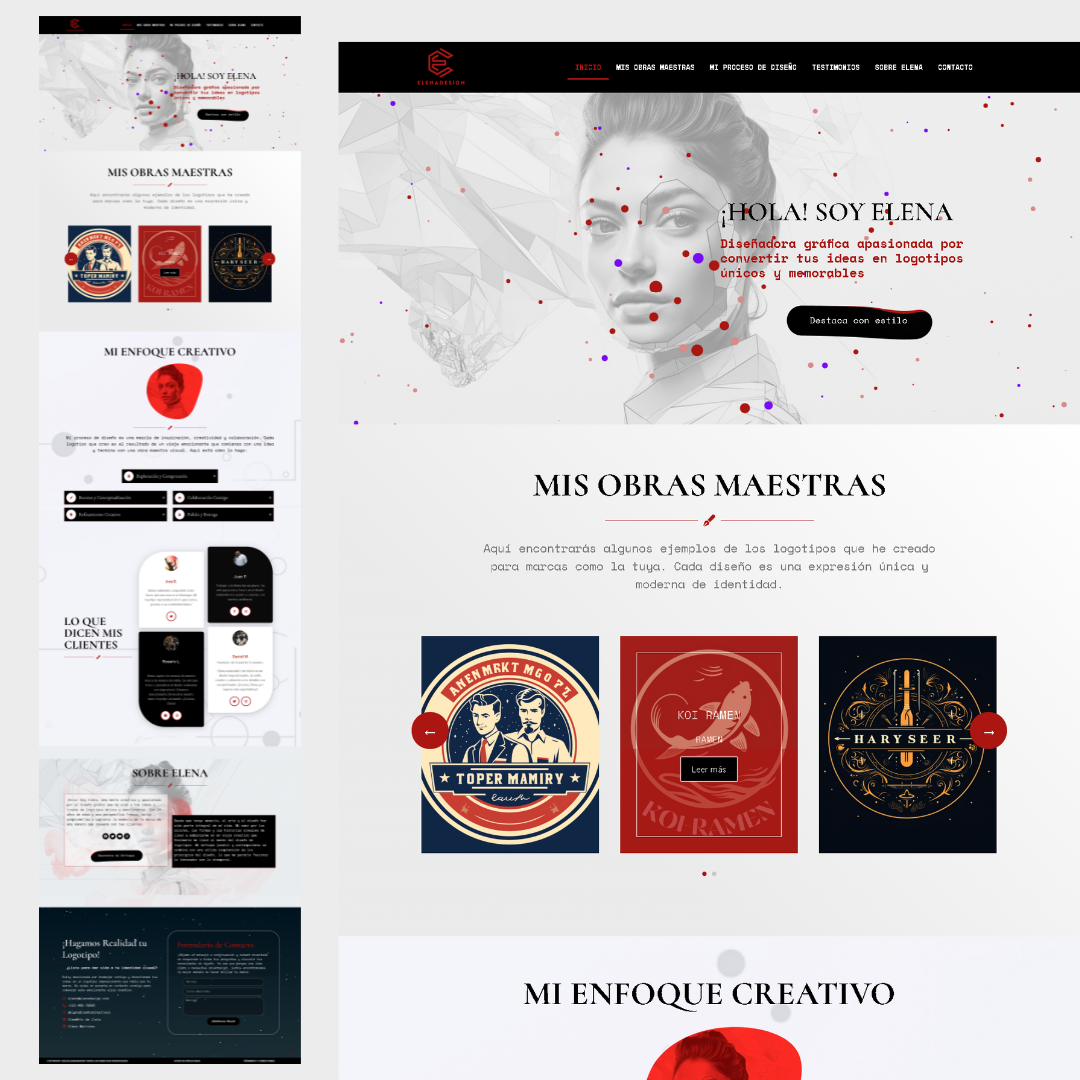 LANDING PAGE ELENA/ELEMENTOR PRO WORDPRESS design diseño web graphic design homepage landigpage landing page web webdesing wordpress
