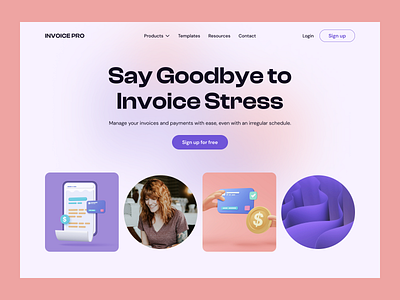 Invoice Pro Hero Section design ui ux web design