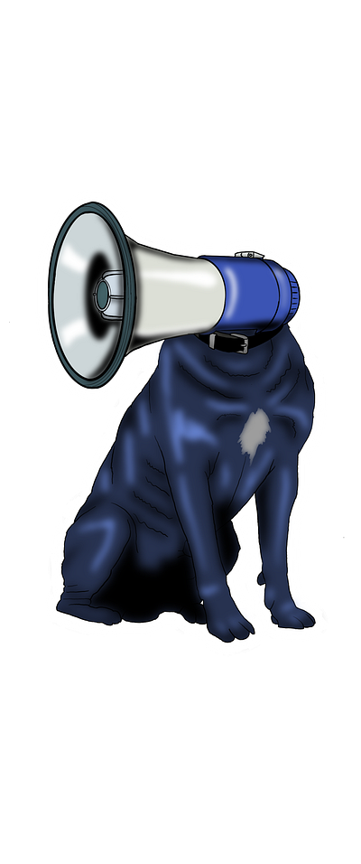 Tech Heads - Megaphone Dog branding graphic design logo ui