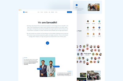 Sarvadhi About Us Page about us design it services product design ui uiux ux uxdesign web design website design