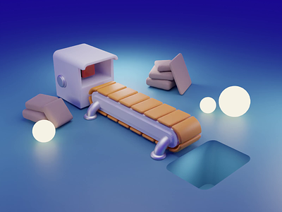 Blender 3D - Delivery machine 3d animation