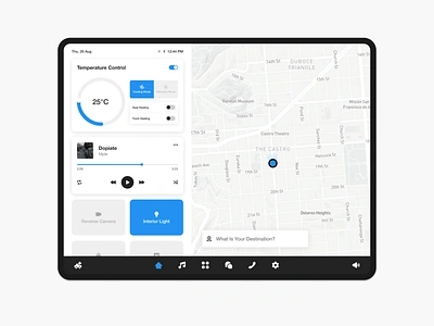 Day 034 - Automotive Interface 2d automotive interface car interface dailyui dailyui034 dashboard infotainment infotainment system ui vehicle interface