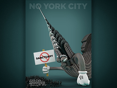 No York City 3d art c4d cartoon character design commentary design editorial editorialillustration illustration illustrator immigrant immigration new york news politics rubber hose sanctuary sanctuary city