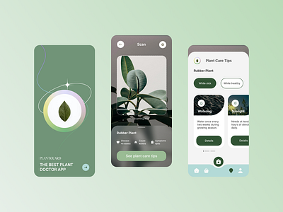 PlantGuard ai app artificial intelligence design health plant app scan ui ux visual design