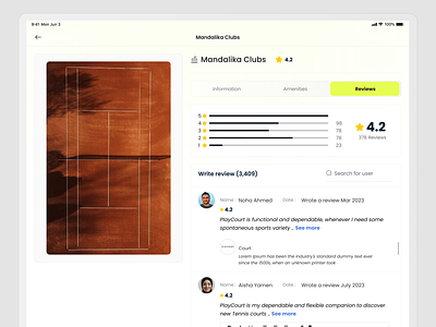 PlayCourt basketball booking clubs courts daily bookings football game illustration ipad online service players reply reviews social networks tennis ui user interface ux volleyball write review