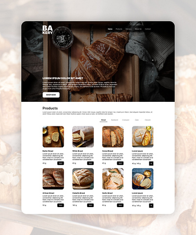 Bakery Web & Mobile Concept Design bakery concept design ui ux