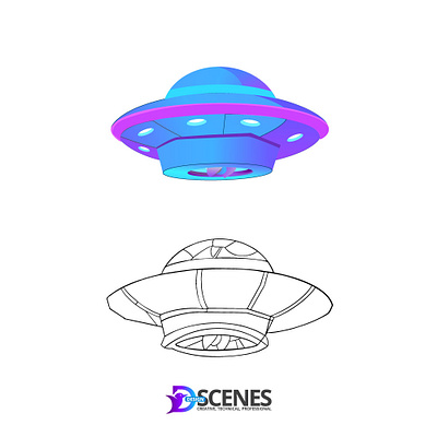 Sketch To Design UFO product photo illustrator