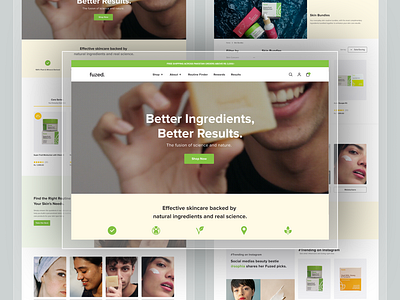 Fuzed | Skin Care eCommerce Store beauty store design ecommerce app fashion store landing page shopify shopify 2.0 shopify store skin care skin product ui webdesign website design