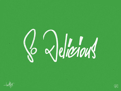 So Delicious. 1991 animated animation branding calligraphy delicious design dribbble illustration kinetic lettering logo motion so sticker type typography wacom