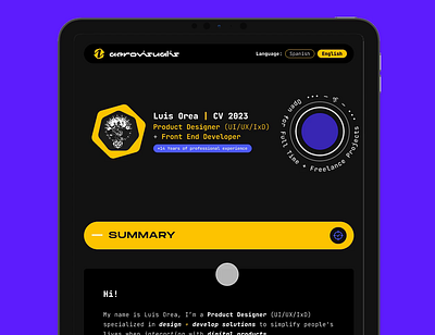 Luis Orea — CV 2023 | Figma Interactive Prototype diseño responsivo prototyping