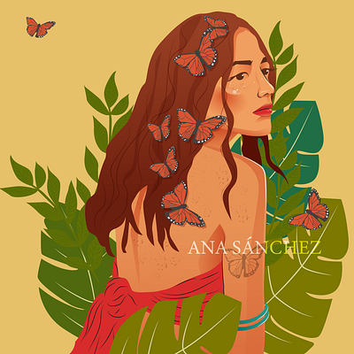woman in nature design graphic design illustration vector