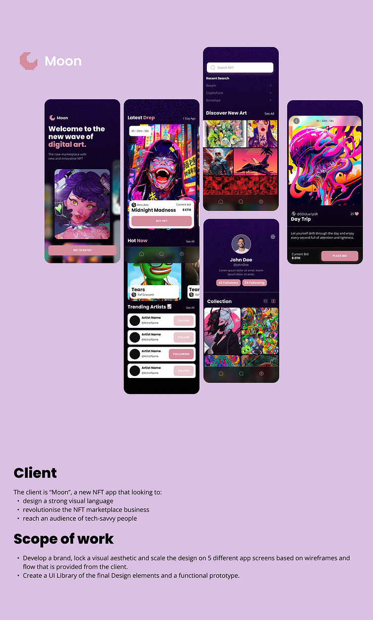 Moon NFT Final Case Study by Prashant gupta on Dribbble