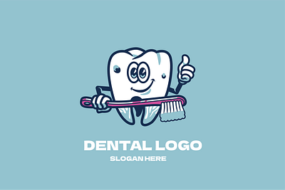 Dental Mascot Logo cartoon character clinic cute dental design doctor graphic design icon illustration logo mascot retro vector vintage