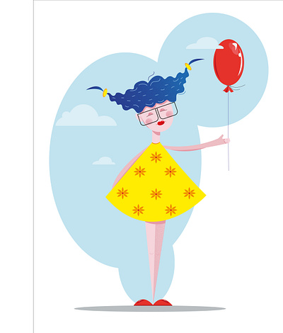 girl with a balloon branding girl motion graphics the ball