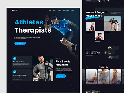 Athletes Therapists Web Design design fitness health landing page sport ui ui design ux web design workout