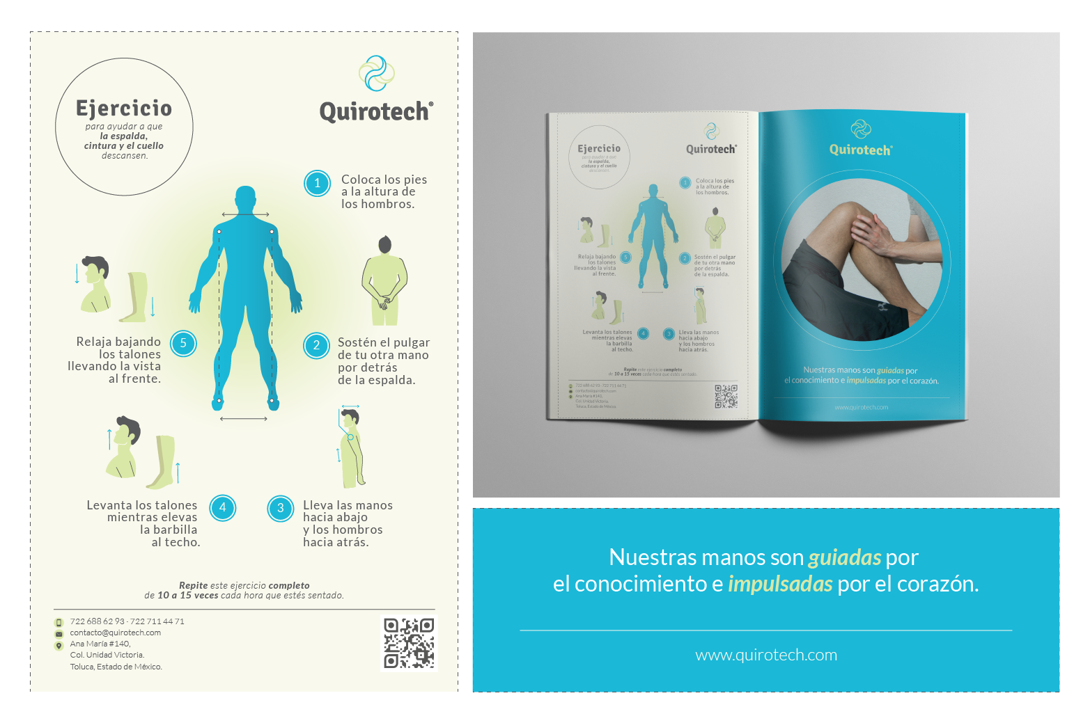 Quirotech Brand Identity adobe illustrator adobe photoshop agency brand brand identity branding design flyer graphic design green health illustration logo logo design logotype visual identity