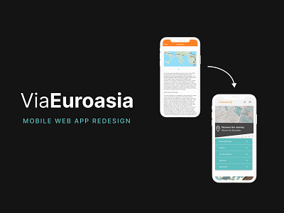 Via Euroasia Redesign animation before and after branding design sprint figma logo map mobile app mobile design prototype redesign rework trail app travel app ui ui design ui elements ui ux user interface web app