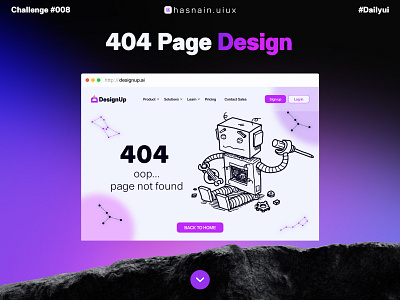 Challenge #008, 404 Page Design Using Fogma. 404 404 page dailyui designinspiration designtips figma graphicdesign interface pageui uidesign uitrends uiux userexperience userinterfacedesign webdesign webui