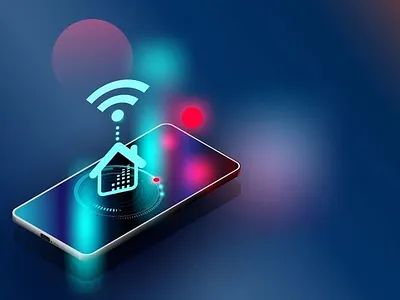 Promotional advertisement for a wireless Wi-Fi network design graphic design