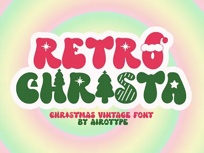 Retro Christa - Decorative Vintage Font boho font christmas font decorative font design font fonts groovy font handwriting hippie font illustration lettering new year font nostalgic font old font retro font santa font script typeface typography vintage font
