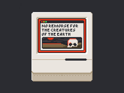 Pixel Device | Retro Mac inspired by Shadow of Intent dark deathcore interface mac macos metal skull spooky technology video games