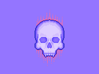 Pixel Skull 8bit colorful halloween pixel pixel art pixelated purple scary skull spooky