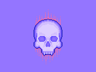 Pixel Skull 8bit colorful halloween pixel pixel art pixelated purple scary skull spooky