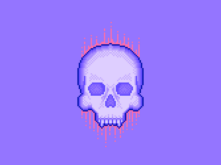 Skull Pixel Art, Halloween Pixel Art