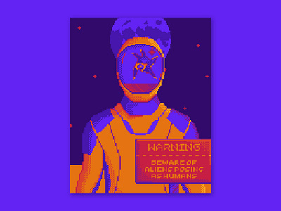 Pixel Illustration | Alien posing as human 8bit alien aliens concept art cyberpunk dark illustration pixel pixel art pixelated sci fi scifi space spooky