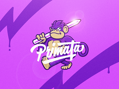 Primata Design Studio ape branding dribbble illustration letter lettering logo mascot monkey primata sportlogo stickers vector art vintage