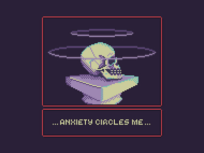 Pixel Art | Anxiety anxiety futuristic halloween mental health skull spooky ui video game art