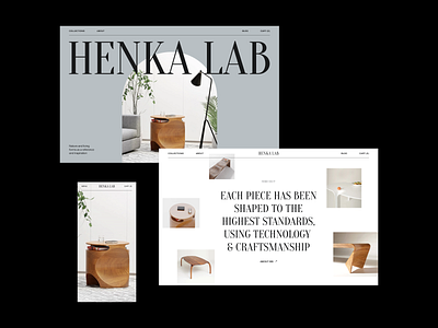 Henka Lab Website clean composition design furniture grid homepage interior minimalism simple typography ui uiux ux