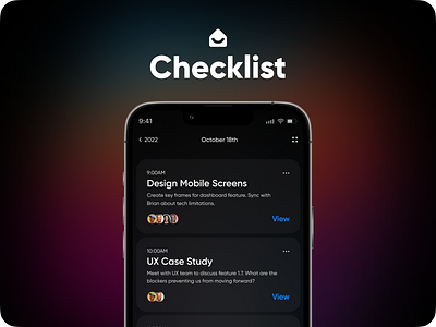 Checklist Mobile App app apple application basic calendar checklist design ios iphone minimal mobile product simple todo