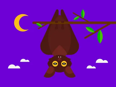 Bat upside down digital art flat flat design geometric graphic design illustration 2d minimal vector vector graphics