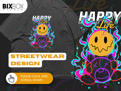 Design streetwear tshirt cartoon style for clothing apparel brand by  Bixboxstudio