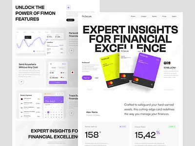 ProSecure - Finance Landing Page bank banking card clean credit card digital bank finance finance landing page finance web finance website homepage landing page money money card money management ui web web design website website design
