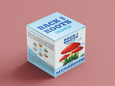 MUSHROOM BOX LABEL DESIGN box box label design graphic design illustration label label design mushroom packaging pouch pouch design
