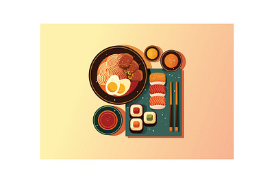 Japanese Food Illustration shusi
