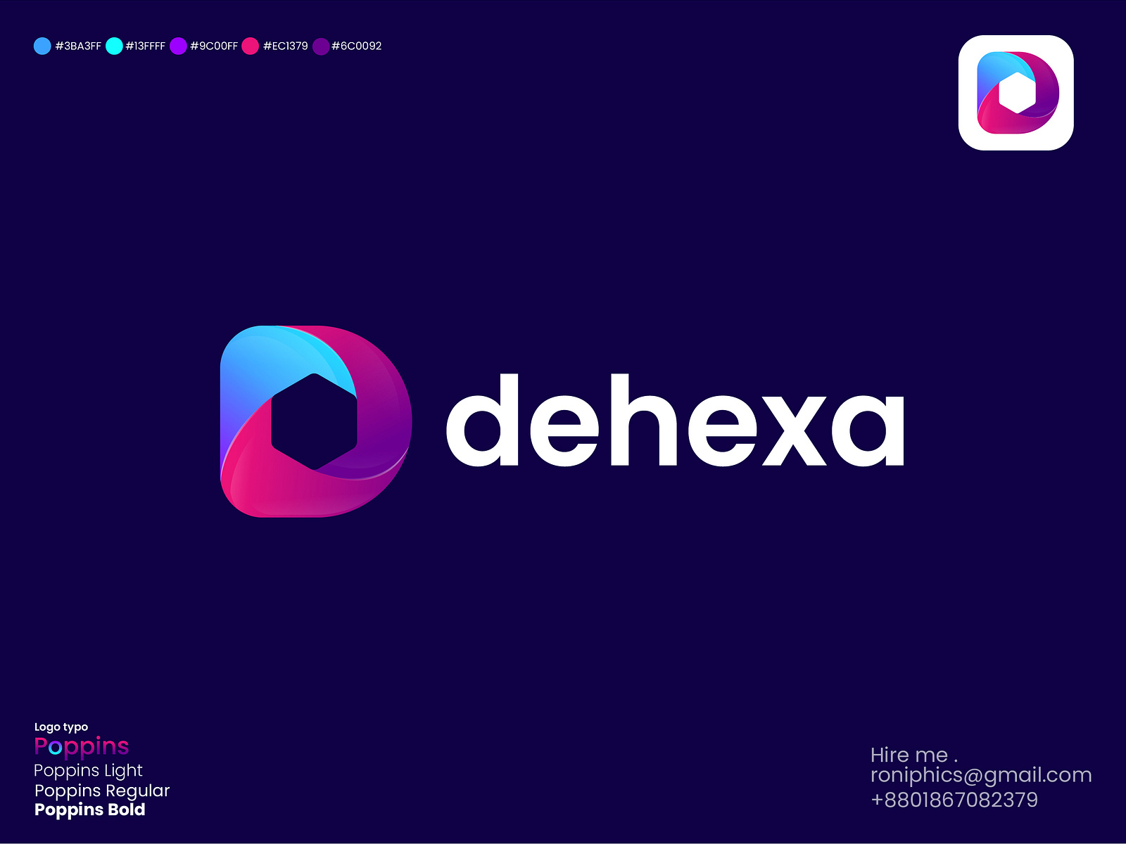 Hexagon With Letter D Logo by Roniphics on Dribbble
